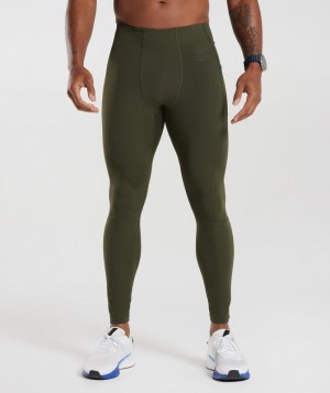 Baselayer Gymshark Control Baselayer Leggings Verde Oliva | RECSM2074