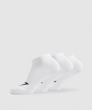 Calcetines Gymshark Ankle Socks 3pk Blancas | PEIYL2465