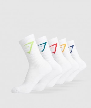 Calcetines Gymshark Crew Socks 5pk Azules | EXCHQ8143