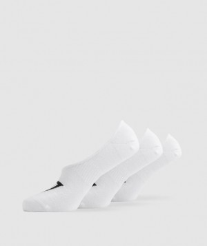 Calcetines Gymshark No Show Socks 3pk Blancas | ROSIW6971