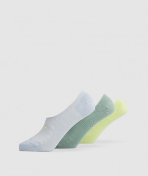 Calcetines Gymshark No Show Socks 3pk Grey/Green/Green | TXZME0479