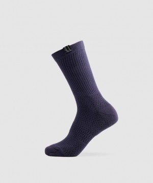 Calcetines Gymshark Whitney Tab Crew Socks 1pk Indigo Azul Marino | LNCMR2690