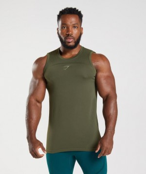 Camiseta Tirantes Gymshark 315 Seamless Tank Verde | TKABR9756