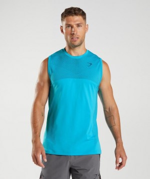 Camiseta Tirantes Gymshark Apex Seamless Tank Azules | ESWHV3185