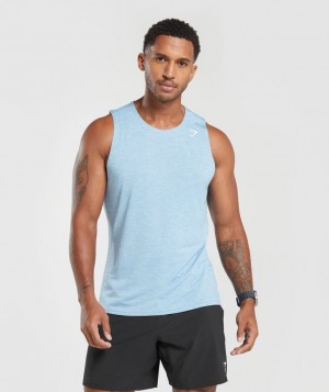 Camiseta Tirantes Gymshark Arrival Marl Tank Azules | OMEKL8423