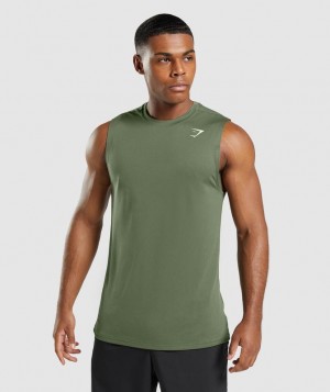 Camiseta Tirantes Gymshark Arrival Sin Manga T-Shirt Verde Oliva | ZJAKV1439