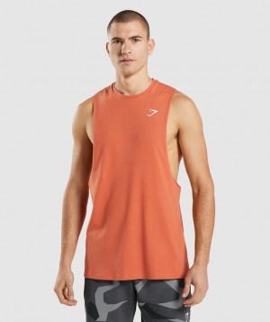 Camiseta Tirantes Gymshark Critical Drop Arm Tank Naranjas | DWFZY3269