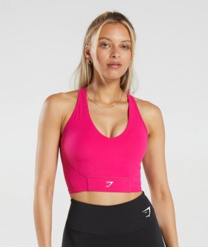 Camiseta Tirantes Gymshark Crop Mesh Tank Bold Magenta | WAEQN7936