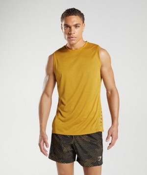 Camiseta Tirantes Gymshark Deporte Tank Turmeric Yellow/Black Marl | MJOWI4260