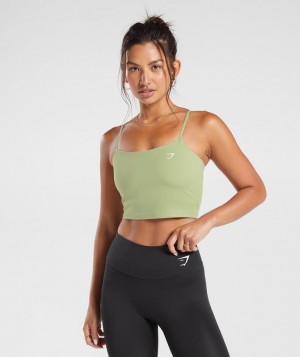 Camiseta Tirantes Gymshark Tiras Crop Cami Tank Verde Menta Verde | IZHED4372