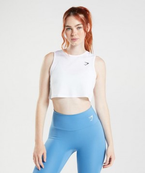 Crop Tops Gymshark Entrenamiento Crop Tank Blancas | QPYHF6587