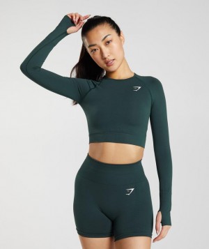 Crop Tops Gymshark Vital Seamless 2.0 Crop Top Verde | ZKQNB9456