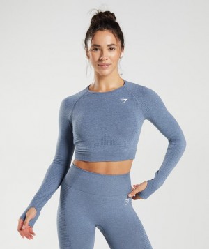 Crop Tops Gymshark Vital Seamless 2.0 Crop Top Azules | EACOX8246