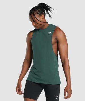 Drop Armhole Tank Gymshark Critical 2.0 Drop Arm Tank Verde Oscuro | JCYOL4073