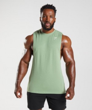 Drop Armhole Tank Gymshark React Drop Arm Tank Verde | ICJEY1546