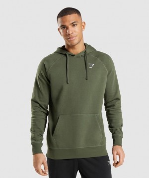 Hoodies Gymshark Crest Hoodie Verde Oliva | FLSVN7309