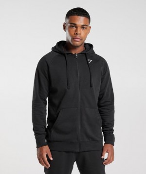 Hoodies Gymshark Crest Zip Up Hoodie Negras | RGYHQ2108