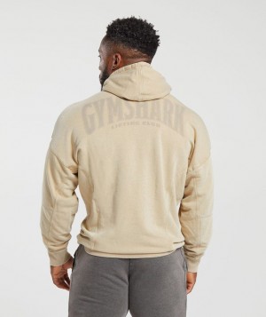 Hoodies Gymshark Heritage Washed Hoodie Beige | NWKOJ4672