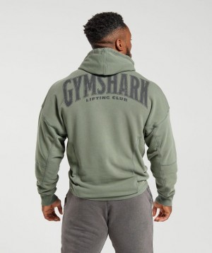 Hoodies Gymshark Heritage Washed Hoodie Verde | TJSFE8190