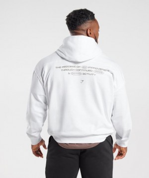 Hoodies Gymshark Intergalactic Lifting Hoodie Blancas | XTJKO0823