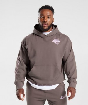 Hoodies Gymshark Intergalactic Lifting Hoodie Walnut Mauve | ZKGAL1094