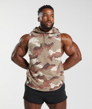 Hoodies Gymshark Legacy Drop Arm Hoodie Marrones | LQJGY2756