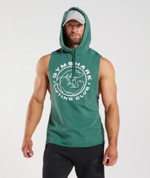 Hoodies Gymshark Legacy Drop Arm Hoodie Verde | OIRVU5748