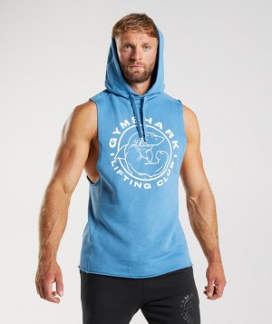 Hoodies Gymshark Legacy Drop Arm Hoodie Azules | YKJGX9327