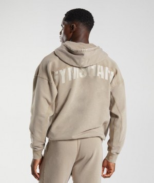 Hoodies Gymshark Power Washed Hoodie Marrones | PTYXZ0514