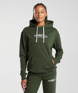 Hoodies Gymshark Social Club Oversized Hoodie Verde Oliva | MPGCR8025