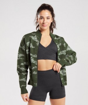 Jackets / Outerwear Gymshark Adapt Camo Seamless Pista Jacket Verde | ACMPQ2095