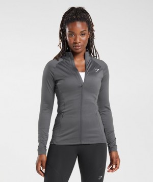 Jackets / Outerwear Gymshark Entrenamiento Zip Up Jacket Gris | ISAOK9216