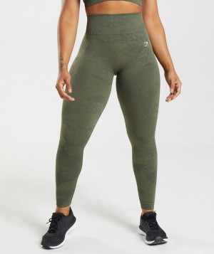 Leggins Gymshark Adapt Camo Seamless Leggings Verde Oliva | VQNSY1629