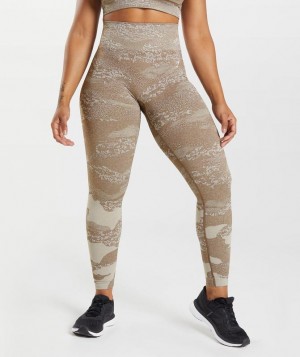 Leggins Gymshark Adapt Camo Seamless Leggings Marrones | EQGHL3145