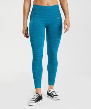 Leggins Gymshark Adapt Marl Seamless Leggings Azules | DGCES0472