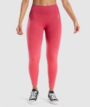 Leggins Gymshark Adapt Ombre Seamless Leggings Pink/Red | UNETW5916