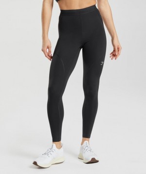 Leggins Gymshark Correr Leggings Negras | ZVMNP8012