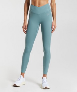 Leggins Gymshark Crossover Leggings Azules | EOCTR1203