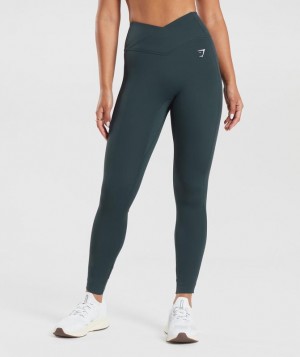 Leggins Gymshark Crossover Leggings Darkest Teal | CASHE2489