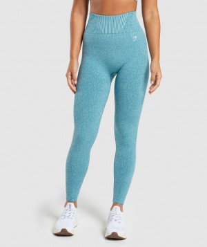 Leggins Gymshark Marl Seamless Leggings Azules Claro Gris | DBSIJ9856