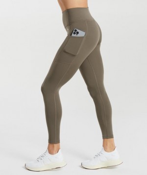 Leggins Gymshark Pocket Leggings Camuflaje Marrones | VFYAQ3986