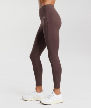 Leggins Gymshark Pocket Leggings Chocolate Marrones | HPFUA3975