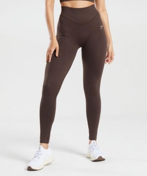 Leggins Gymshark Sweat Seamless Leggings Marrones | DRXHI8253