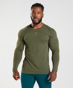 Long Sleeve Top Gymshark 315 Long Sleeve T-Shirt Verde | ZKGEY6072