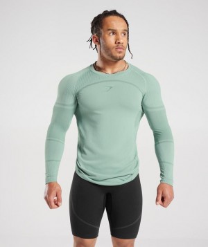 Long Sleeve Top Gymshark 315 Seamless Long Sleeve T-Shirt Frost Teal/Ink Teal | RVGWQ0694