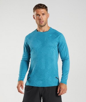 Long Sleeve Top Gymshark Apex Long Sleeve T-Shirt Azules | OURMK1073