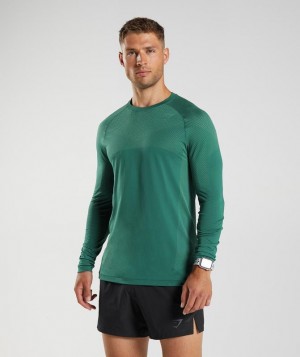 Long Sleeve Top Gymshark Apex Seamless Long Sleeve T-Shirt Verde | HWAYE5386