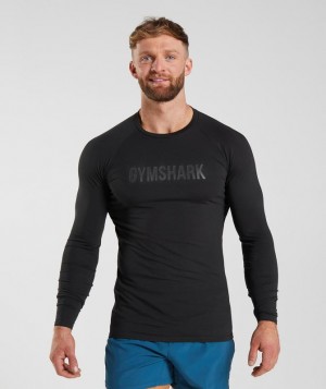 Long Sleeve Top Gymshark Apollo Long Sleeve T-Shirt Negras | OHYSP9435