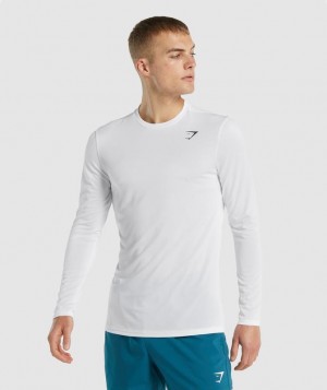 Long Sleeve Top Gymshark Arrival Long Sleeve T-Shirt Blancas | SARQZ0537