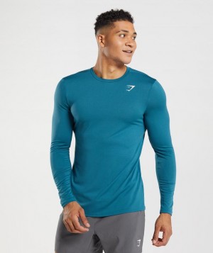 Long Sleeve Top Gymshark Arrival Long Sleeve T-Shirt Azules | ITXAH1592